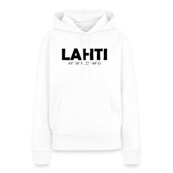 Lahti - Finland - Coordinates Longitude Latitude - Frauen Premium Bio Hoodie - Weiß - Vorne - Julia (174cm)