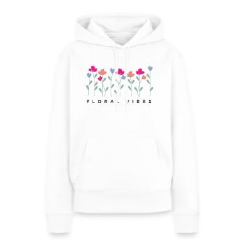 Blumige Vibes - Geschenkidee - Frauen Premium Bio Hoodie - Weiß - Vorne - Julia (174cm)