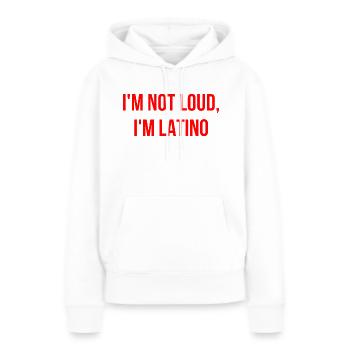 Je ne suis pas bruyant, je suis anglais latino - Sweat à capuche Premium bio Femme - blanc - Devant - Julia (174cm)