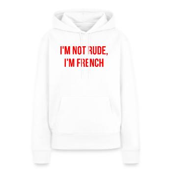 Ich bin nicht unfreundlich ich bin Franzose - Frauen Premium Bio Hoodie - Weiß - Vorne - Julia (174cm)