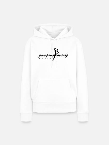 pumping beauty schriftzug - Frauen Premium Bio Hoodie - Weiß
