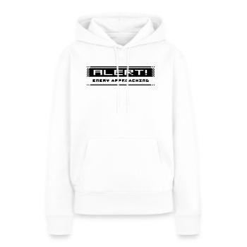Alarme 8 bits - Sweat à capuche Premium bio Femme - blanc - Devant - Julia (174cm)