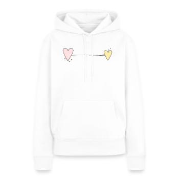 Ligne du cœur horizontale - Sweat à capuche Premium bio Femme - blanc - Devant - Julia (174cm)