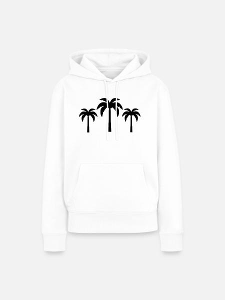 palmen - Frauen Premium Bio Hoodie - Weiß