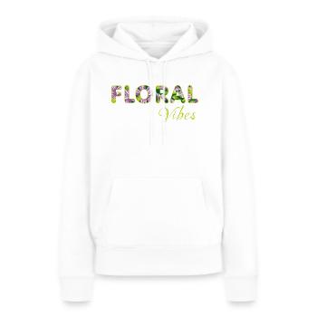 Blumige Vibes - Frauen Premium Bio Hoodie - Weiß - Vorne - Julia (174cm)