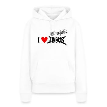 Blowjob Blasen - Frauen Premium Bio Hoodie - Weiß - Vorne - Julia (174cm)