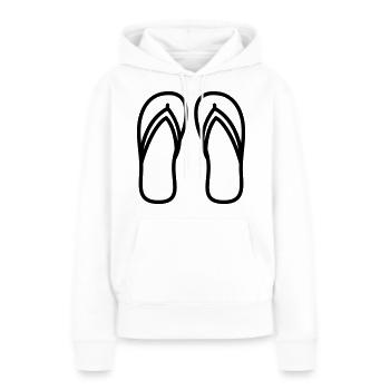 Icône Tongs - Sweat à capuche Premium bio Femme - blanc - Devant - Julia (174cm)