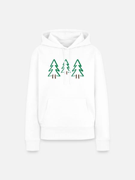 bäume weihnachten - Frauen Premium Bio Hoodie - Weiß