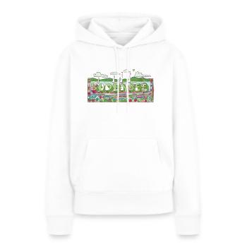Bodensee - Frauen Premium Bio Hoodie - Weiß - Vorne - Julia (174cm)