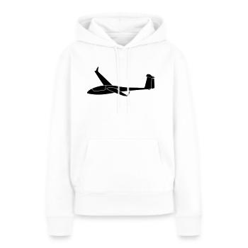 std cirrus with winglets - Sweat à capuche Premium bio Femme - blanc - Devant - Julia (174cm)