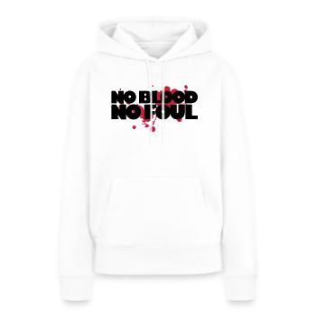 No Blood No Foul - Sweat à capuche Premium bio Femme - blanc - Devant - Julia (174cm)