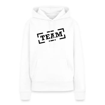 team - Sweat à capuche Premium bio Femme - blanc - Devant - Julia (174cm)