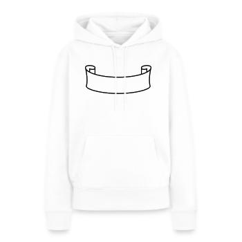 Banner - Frauen Premium Bio Hoodie - Weiß - Vorne - Julia (174cm)