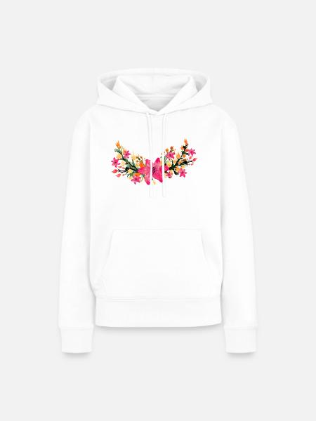 blumen - Frauen Premium Bio Hoodie - Weiß