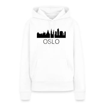 Oslo - Sweat à capuche Premium bio Femme - blanc - Devant - Julia (174cm)