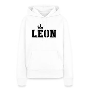 Léon - Sweat à capuche Premium bio Femme - blanc - Devant - Julia (174cm)