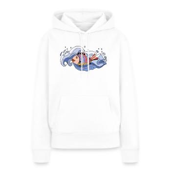 Poisson - Sweat à capuche Premium bio Femme - blanc - Devant - Julia (174cm)