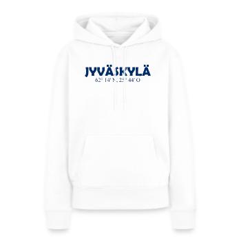 Jyväskylä - Finlande - Coordonnées - Longitude - Sweat à capuche Premium bio Femme - blanc - Devant - Julia (174cm)