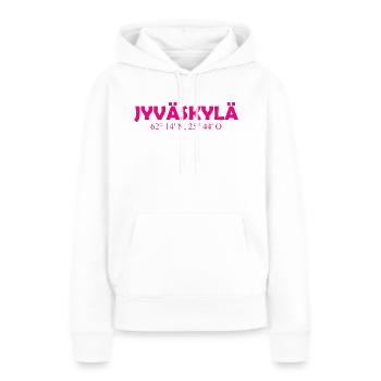 Jyväskylä - Finland - Coordinates - Longitude - Frauen Premium Bio Hoodie - Weiß - Vorne - Julia (174cm)