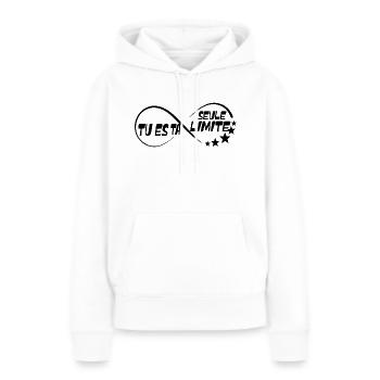 Tu es ta seule limite - Sweat à capuche Premium bio Femme - blanc - Devant - Julia (174cm)