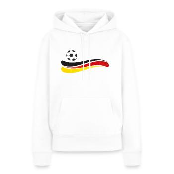 fußball deutschland - Frauen Premium Bio Hoodie - Weiß - Vorne - Julia (174cm)
