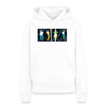 Null Abfall - Frauen Premium Bio Hoodie - Weiß - Vorne - Julia (174cm)