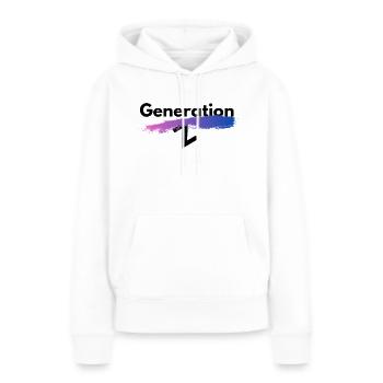Generation Z - Frauen Premium Bio Hoodie - Weiß - Vorne - Julia (174cm)