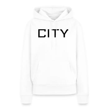 STADT - Frauen Premium Bio Hoodie - Weiß - Vorne - Julia (174cm)