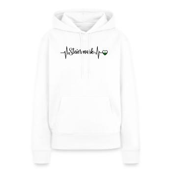 Ligne cardiaque de pouls de Styrie - Sweat à capuche Premium bio Femme - blanc - Devant - Julia (174cm)