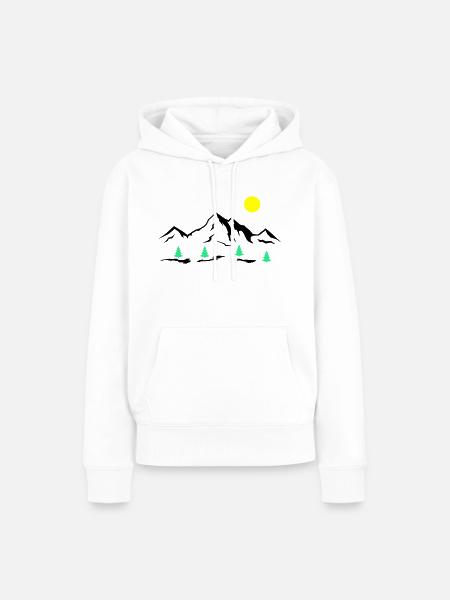 Berge - Frauen Premium Bio Hoodie - Weiß