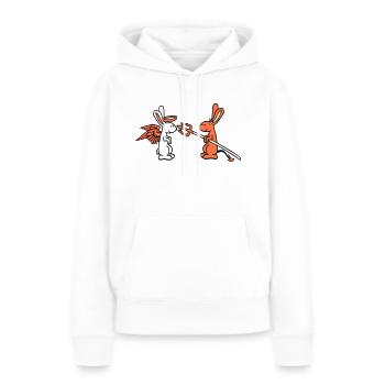 Hase Engel Gewissen Teufel Dämon Böse Satan Hölle - Frauen Premium Bio Hoodie - Weiß - Vorne - Julia (174cm)