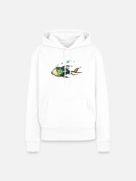 Fisch - Frauen Premium Bio Hoodie - Weiß