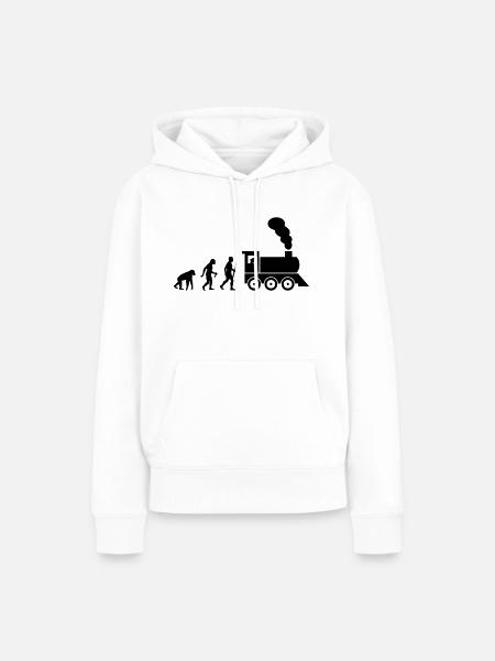 Train driver evolution - Frauen Premium Bio Hoodie - Weiß