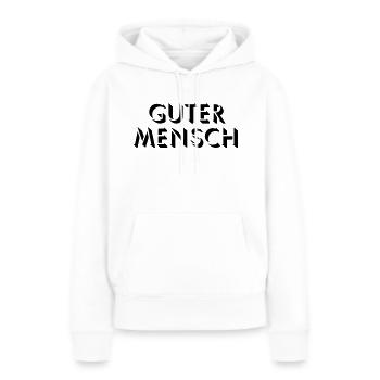 GUTER MENSCH - Frauen Premium Bio Hoodie - Weiß - Vorne - Julia (174cm)