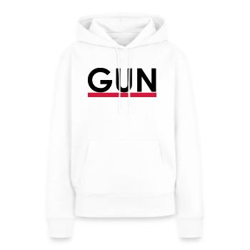 gun - Frauen Premium Bio Hoodie - Weiß - Vorne - Julia (174cm)