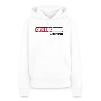 Genius in progress - Frauen Premium Bio Hoodie - Weiß - Vorne - Julia (174cm)