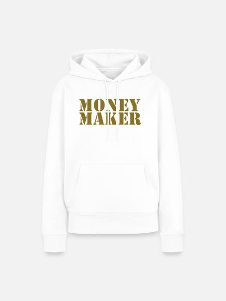 money maker - Frauen Premium Bio Hoodie - Weiß