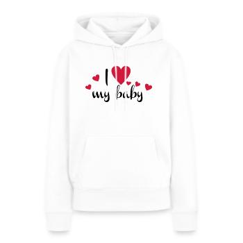 bébé - Sweat à capuche Premium bio Femme - blanc - Devant - Julia (174cm)