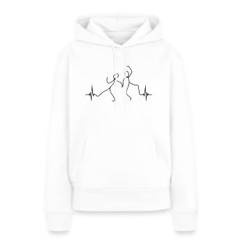 tanzen strichmaennchen puls herzschlag 2 freunde f - Frauen Premium Bio Hoodie - Weiß - Vorne - Julia (174cm)
