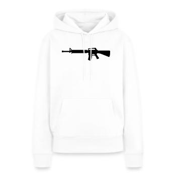 Fusil - Sweat à capuche Premium bio Femme - blanc - Devant - Julia (174cm)