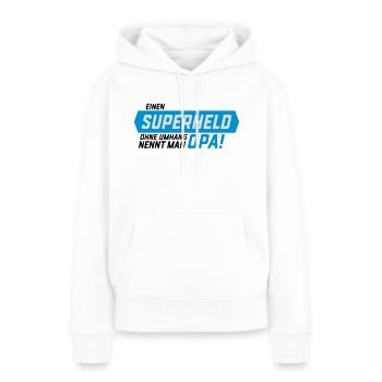 Superheld ohne Umhang Opa - Frauen Premium Bio Hoodie - Weiß - Vorne - Julia (174cm)