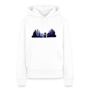 Arctique - Sweat à capuche Premium bio Femme - blanc - Devant - Julia (174cm)