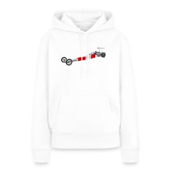 Voiture de course Dragster - Sweat à capuche Premium bio Femme - blanc - Devant - Julia (174cm)