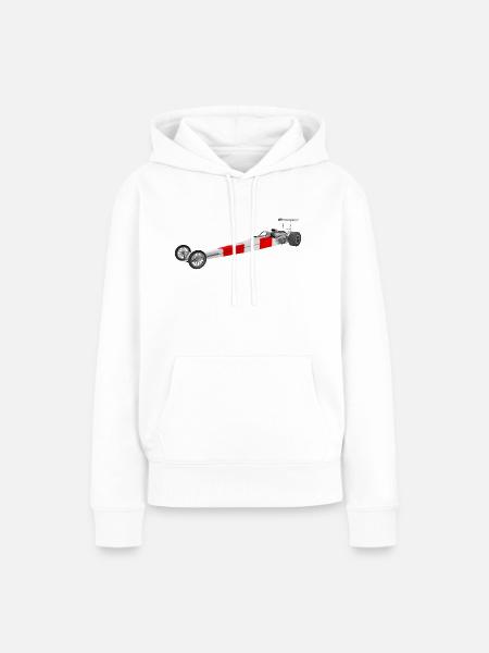 Dragster Rennfahrzeug - Frauen Premium Bio Hoodie - Weiß