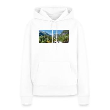 Geiranger panorama Storseterfossen Norwegen - Frauen Premium Bio Hoodie - Weiß - Vorne - Julia (174cm)