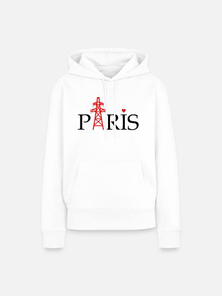 Paris - Frauen Premium Bio Hoodie - Weiß