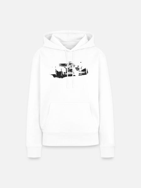 Rennwagen - Frauen Premium Bio Hoodie - Weiß