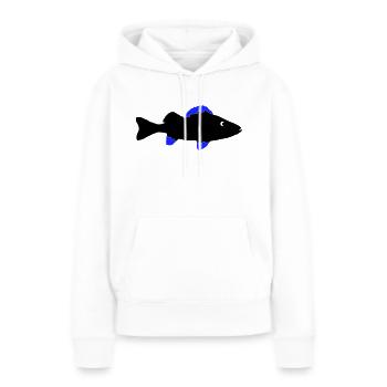 Poisson perche - Sweat à capuche Premium bio Femme - blanc - Devant - Julia (174cm)