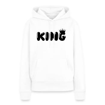 Roi - Sweat à capuche Premium bio Femme - blanc - Devant - Julia (174cm)