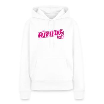 Nürnberg - 0911 - Vorwahl - Bayern - Frauen Premium Bio Hoodie - Weiß - Vorne - Julia (174cm)